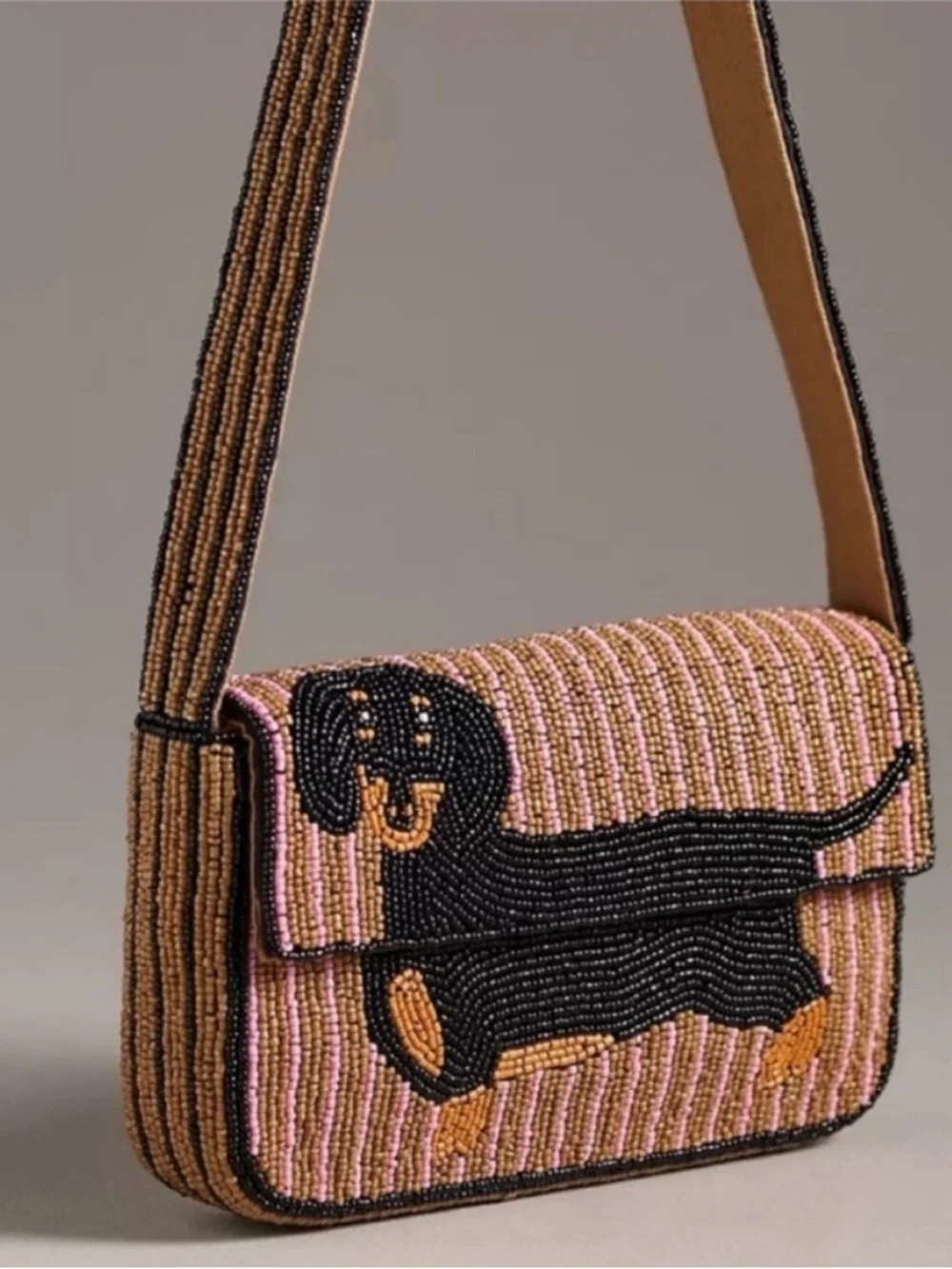 Anthropologie The Fiona Purse Dachshund Animal Edition New